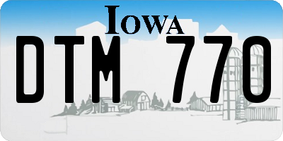 IA license plate DTM770