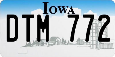 IA license plate DTM772