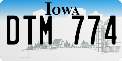 IA license plate DTM774
