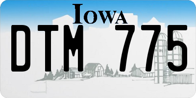 IA license plate DTM775