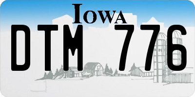 IA license plate DTM776