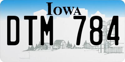 IA license plate DTM784