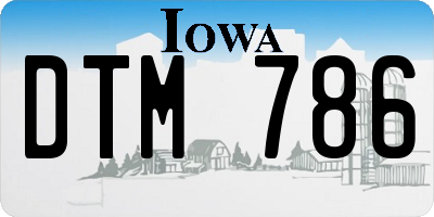 IA license plate DTM786