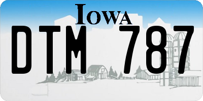 IA license plate DTM787
