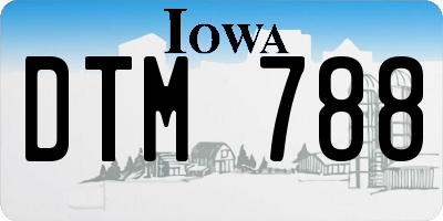IA license plate DTM788