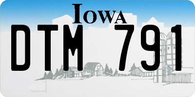 IA license plate DTM791