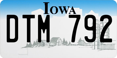 IA license plate DTM792