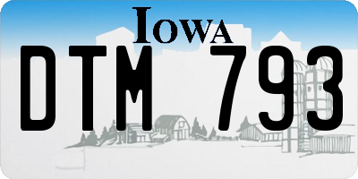 IA license plate DTM793