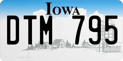 IA license plate DTM795