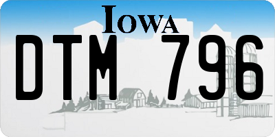 IA license plate DTM796