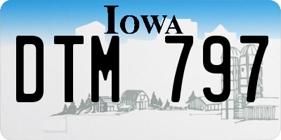 IA license plate DTM797