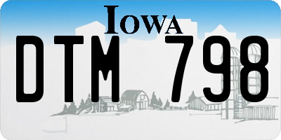 IA license plate DTM798