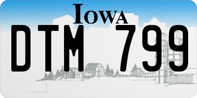 IA license plate DTM799