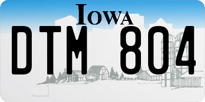 IA license plate DTM804