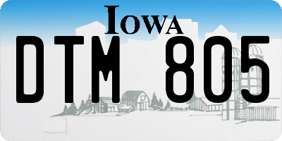 IA license plate DTM805