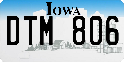 IA license plate DTM806
