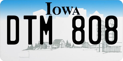 IA license plate DTM808