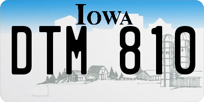 IA license plate DTM810