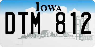 IA license plate DTM812