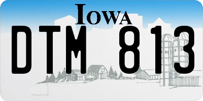 IA license plate DTM813