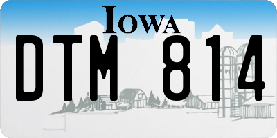 IA license plate DTM814