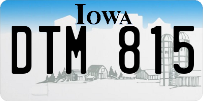 IA license plate DTM815