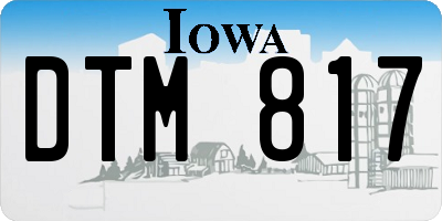 IA license plate DTM817
