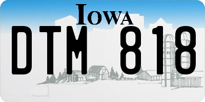 IA license plate DTM818