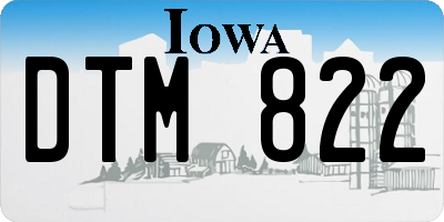 IA license plate DTM822