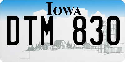 IA license plate DTM830