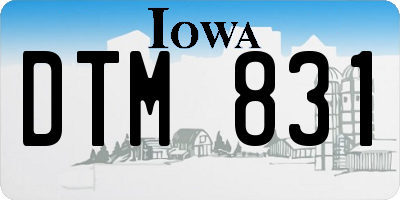 IA license plate DTM831