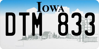 IA license plate DTM833