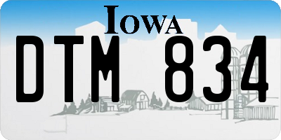 IA license plate DTM834