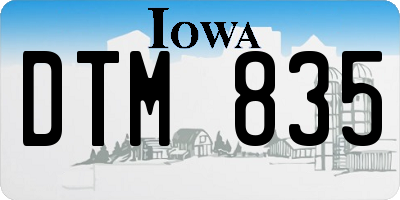 IA license plate DTM835