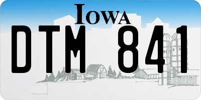 IA license plate DTM841