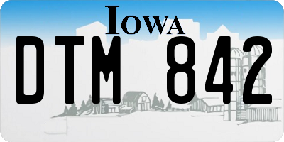 IA license plate DTM842