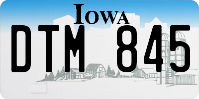 IA license plate DTM845