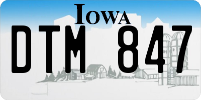 IA license plate DTM847
