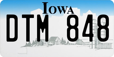 IA license plate DTM848