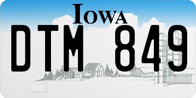 IA license plate DTM849