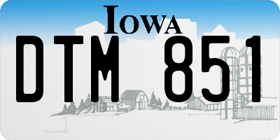 IA license plate DTM851