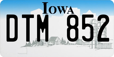 IA license plate DTM852