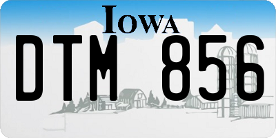 IA license plate DTM856