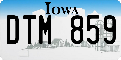 IA license plate DTM859