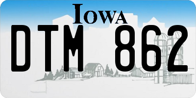 IA license plate DTM862