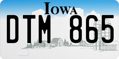 IA license plate DTM865