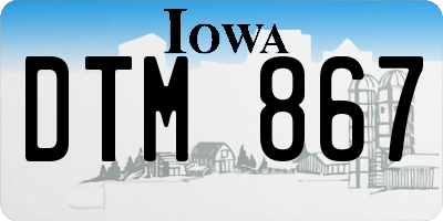 IA license plate DTM867