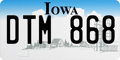 IA license plate DTM868