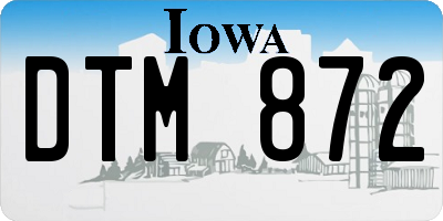IA license plate DTM872