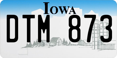 IA license plate DTM873